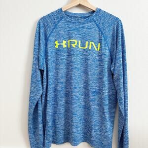 Under Armour UA HeatGear Fitted Run Blue Long Sleeve Shirt Men’s Large